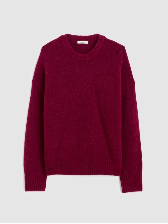 Madewell Cloudsoft Knit Sweater In Autumn Fuschia